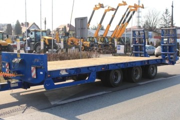 Przyczepa ciężarowa-rolnicza, niskopodwozie, resor, najazdy